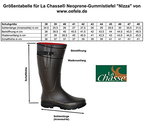 La Chasse Neoprene-Gummistiefel für Damen und Herren Jagdgummistiefel Boots mit Neoprene Gummistiefel für Jäger Neoprenestiefel Naturkautschukstiefel LaChasse (43 EU)