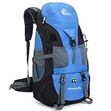 50L Ultra Lightweight Frameless Hiking Backpack,Outdoor Sport Daypack Travel Bag for Climbing Camping Touring Mountaineering Fishing (Light Blue)