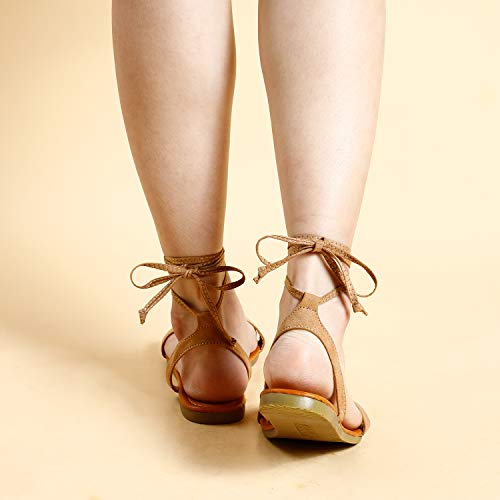 Trary Brown Sandals Women, Brown Sandals For Women Flat, Lace Up Sandals For Women, Open Toe Strappy Sandals For Women, Tie Up Sandals For Women, Cute Sandals For Women, Summer Sandals For Women 2023 #TOP4