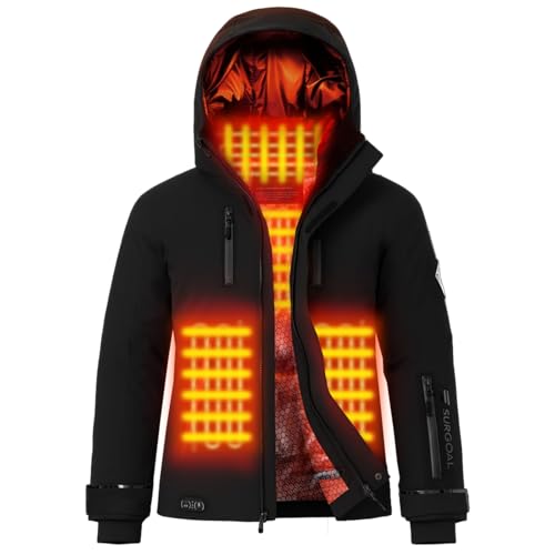 Heated Men's Jacket with Quick Charge and Detachable Hood