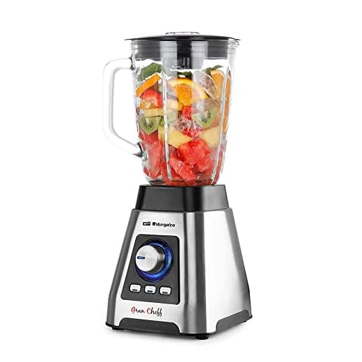 Orbegozo BV 15000 - Batidora de vaso inox, 7 velocidades, 3 funciones programadas, cuchilla de titanio, jarra de cristal de 1,5 L, 1500 W