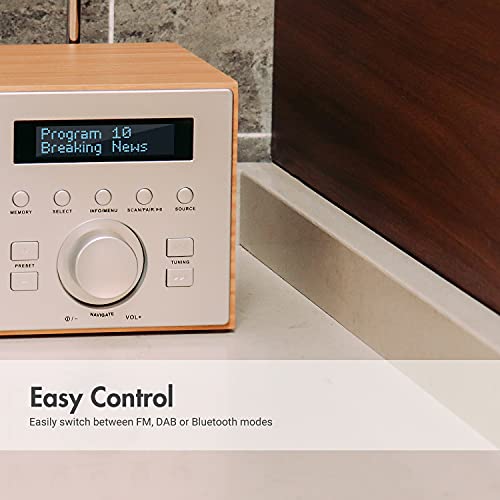 DAB+/FM Radio mit Bluetooth-August MB420-Digitales Küchenradio mit Holzgehäuse mit RDS-Funktion 60 Presets Hifi Lautsprecher 5W - Radiowecker mit Sleeptimer Alarm Snooze - USB/Aux-In/Aux-Out – Bild 6