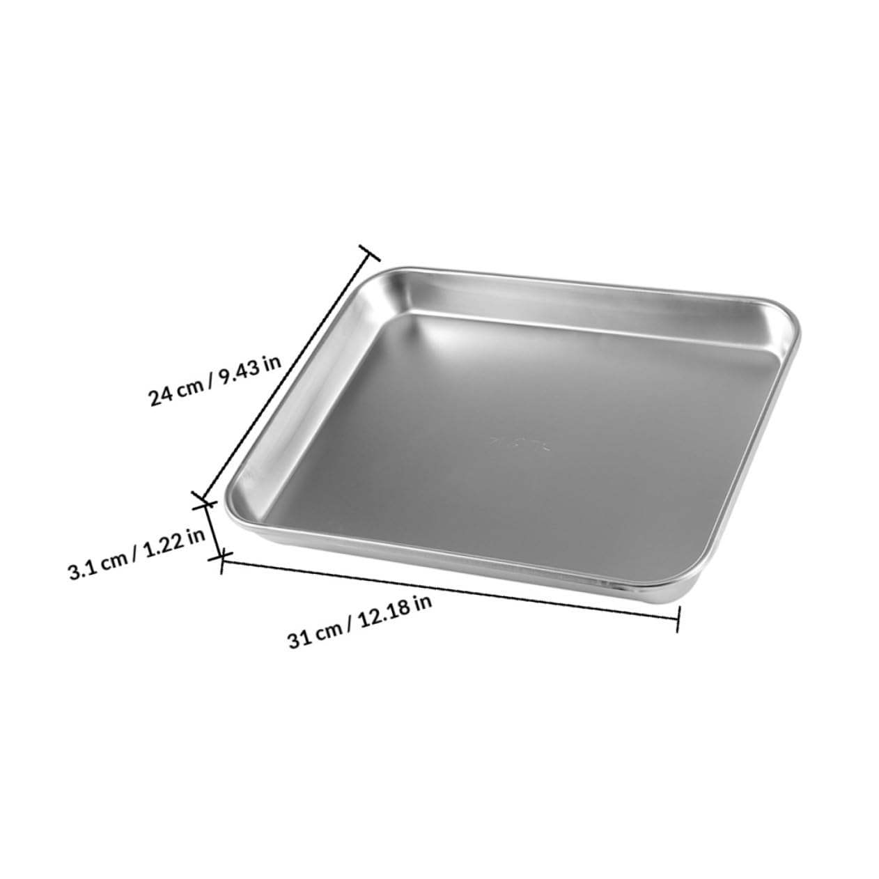 Veemoon Vassoio Portastrumenti in Acciaio Inossidabile 304, Set 2 Pezzi, Fondo Piatto Antifuoriuscite, Resistente e Facile da Pulire, per Uso Medico e Forniture di Laboratorio