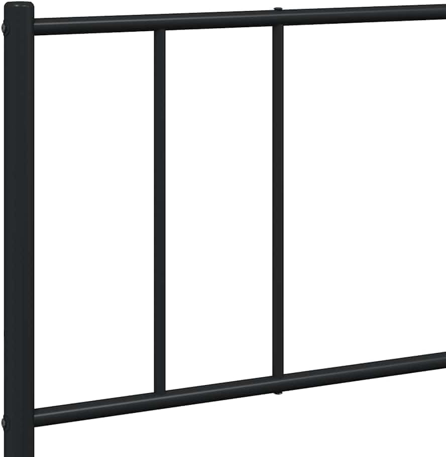 vidaXL 12 Inch California King Metal Bed Frame with Headboard & Footboard, No Box Spring Needed, Noise Free Platform Bed Frame with Steel Slats, Easy Assembly, Under Bed Storage, Minimalist, Black
