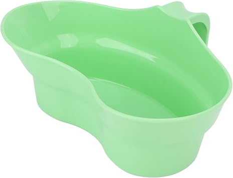 Vomit Basin Cup, Inward Curved Large Diameter Grip Handle Recycling Kidney Shaped Bowl Unbreakable for Hospital