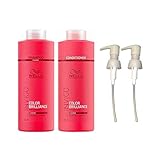 Wella Invigo Brilliance Coarse Hair Shampoo & Conditioner Duo Litre Pack + Pumps