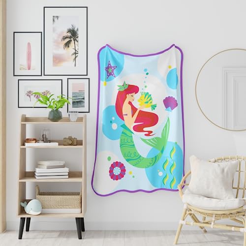 Franco Disney's The Little Mermaid Ariel Kids Bedding Soft Plush Micro Raschel Throw, 46 In X 60 In, (Official Disney Product) #TOP5