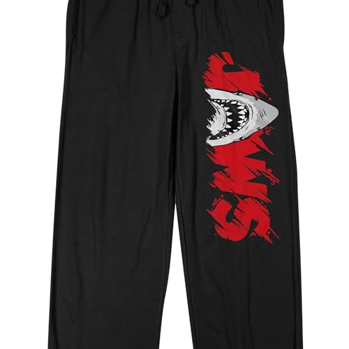 Jaws Shark Logo Men's Black Sleep Pajama Pants2