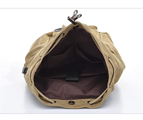 Sac à dos homme USB grande capacité en toile marron résistant - 4