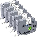 Compatible with Brother Label Printer Tape TZe-231 TZe231 TZe TZ Tape 12mm Laminated Black on White Label Tape Compatibel with Brother P Touch Label Maker PT-H110 PT-E110 PTH100R - Image 1