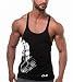YeeHoo Men's Gym Stringer Tank Tops Y-Back Workout Muscle Tee Sleeveless Fitness Bodybuilding T Shirts Black-a