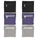 6 unidades de muñequeras con cremallera, bolsa de muñequera, brazalete deportivo absorbente para hombre y mujer, bolsa para llaves de muñeca para correr, correr, caminar, pasear al perro, bicicleta y