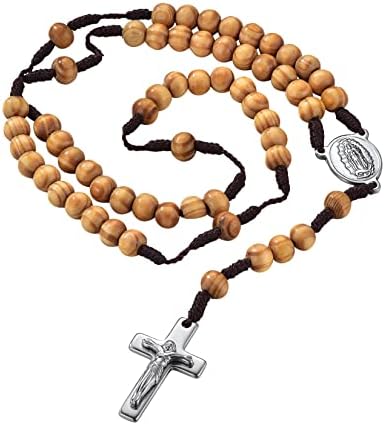 ChainsPro Can Custom Women Rosary Bead Y Necklace Catholic Gifts, First Holy Communion Jewellery for Boy (Gift Wrapped)