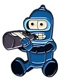 Futurama Baby Bender Robot Beer Bottle Fry Leela Animated Comedy TV Show 1.3' Enamel Pin Badge
