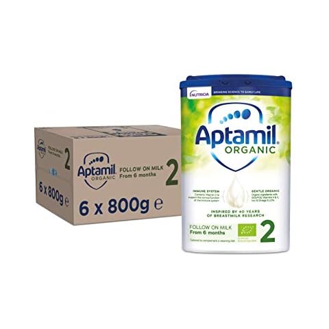 Aptamil Organic 2 Follow On Baby Milk Powder Formula, 6-12 Months, 800g (Pack of 6) Cover