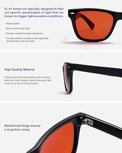 Image of ViewJoy Sleep Glasses 99.9% Blue Light Glasses Dual AR Coatings Amber Orange Lens for Computer Gaming Reduce Eyestrain