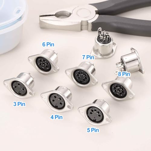 Conector hembra DIN 5 pines panel pack 12 tono plata miniatura 4