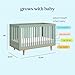 DaVinci Marley 3-in-1 Baby Crib Convertible to Toddler Bed & Daybed - Easy to Assemble Wooden Crib - GREENGUARD Gold Certified - 4 Adjustable Heights - Conversion Kit Sold Separately, Light Sage