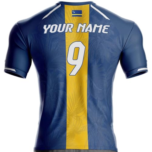 UNITIF Camiseta Curacao Fútbol CR-63 Bandera, Azul (FR/ES, Letras, L, Regular, Regular, + Personalización)