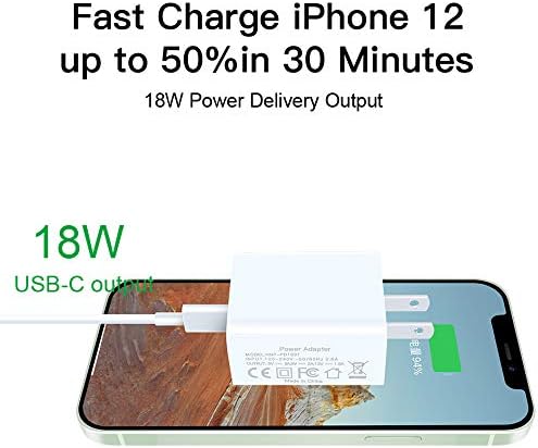 iPhone Fast Charger MFi Certified,20W USB C Power Delivery Wall Charger Plug with 3FT USB-C to LT Charger Cable for New iPhone 12 11 Mini Pro Max SE 2020 11 Xs XR X 8 Plus and More