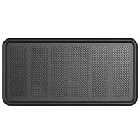 Ottomanson Indoor/Outdoor Boot Tray Non-Slip Rubber 16\" x 32\" Modern Entryway Mat for Entryway, Patio, Backyard, Garage, 16\" x 32\", Black