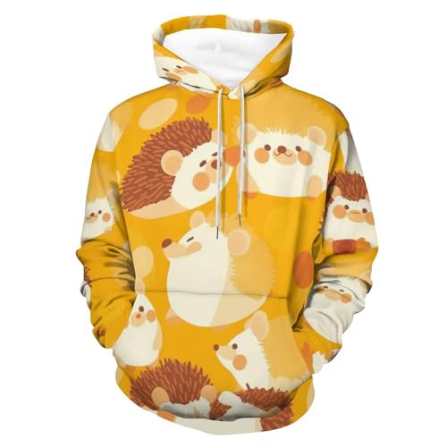 Sweat à capuche hoodie manches longues sweatshirt pullover hérisson taille S