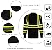 L&M Hi Vis Class 3 T Shirt Reflective Safety Black Long Sleeve HIGH Visibility 39 (L, Black)