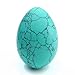 Jovivi 50mm Howlite Turquoise Egg-Shaped Gemstone Carved Crystal Egg Statue Figurine on Wood Stand Crystal Home Office Desk Decor, with Gift Box