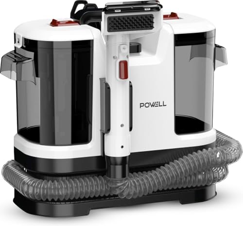 Powell Waschsauger Teppichreiniger 450W - 13000PA Saugkraft, 1.8L Frischwassertank, für Teppiche, Polster, Auto-Innenräume – 5m Kabel, 3,5kg leicht, Weiß