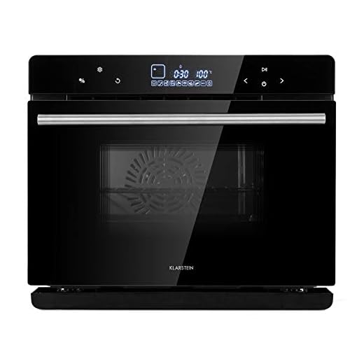 Klarstein MasterFresh Dampfbackofen - Stand-Dampfgarer, 24 Liter, 230 °C, 1,4 Liter Wassertank, Dampfgaren: 1100W, Backofen: 1900W, TouchControl, 12h-Timer, 9 Programme, freistehend, schwarz