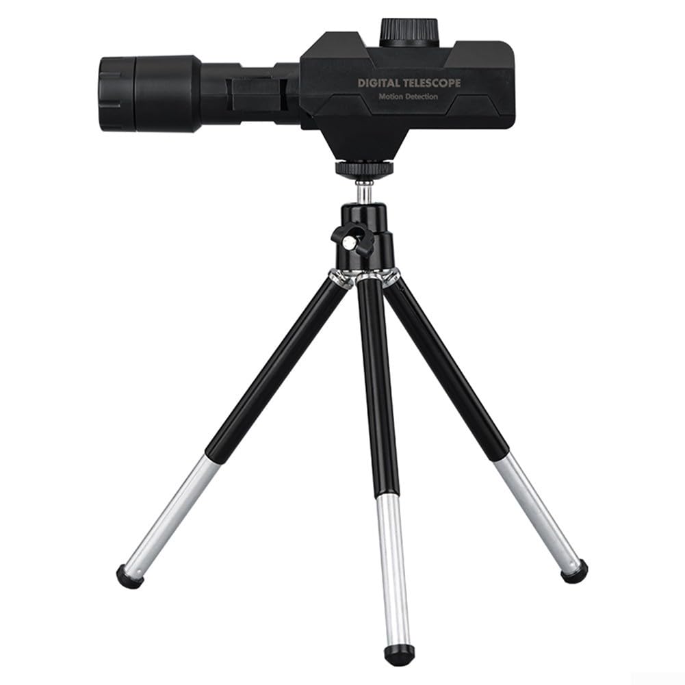 Télescope monoculaire numérique, zoom 70x, HD 2 millions de pixels, batterie 2000 mAh, connectivité sans fil pour smartphone/tablette, noir, avec trépied