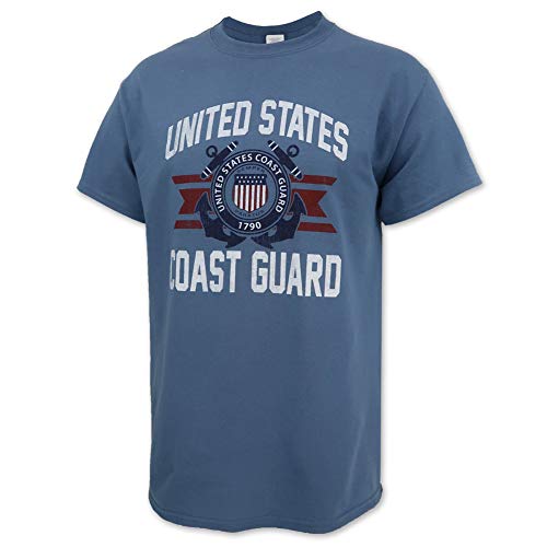 United States Coast Guard Vintage Basic T-Shirt, medium, Indigo