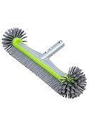 Poolbürste Extra Breit 43 cm Bodenbürste Pool für Teleskopstange, Pool Bürste Schonend für Folienpool Pool Reinigungsbürste für Boden Wand, Poolbesen Poolschrubber (Stange Nicht enthalten)