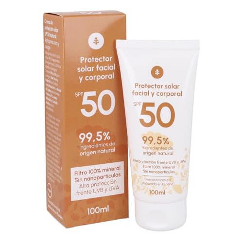 PLANETA HUERTO | Crema Solar Mineral 100 ml SPF50 – Protección UVA/UVB 100 % Natural, Vegana, Con Aloe Vera, Jojoba y Ácido Hialurónico