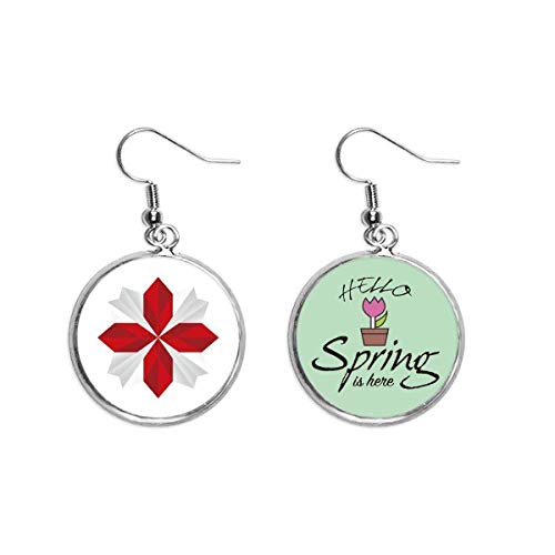 Pendientes de origami con patrón de flor joyas de primavera y decoración navideña