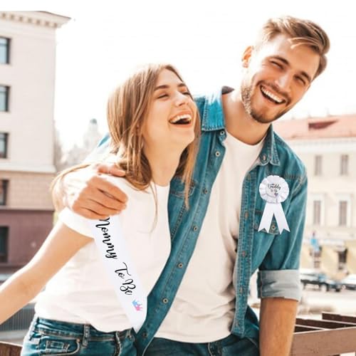 Image of 3PCS Mommy and Daddy To Be Badges Pins, Gender Reveal Baby Shower Badge & Mommy and Daddy to Be Pins Badges Decorations for Pregnant Keepsake Gifts