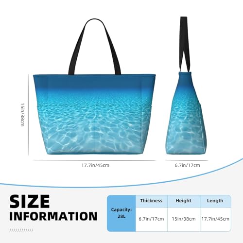 Tranquil Underwater Scenery Print Large Polyester Beach Tote Bag Swim Pool Bag For Weekender Travel Shopping4