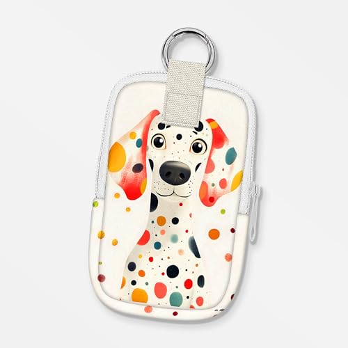 Image of Hand Sanitizer Spray Case, Compatible with Touchland Hand Sanitizer Mist Spray, Portable Mini Pouch, Fashion Accessory Keychain with Snap Hook 1FL. OZ., Spotted Dog