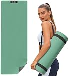 ILILI Yoga Mat 10mm Thick, Suede&TPE Exercise Mat, 193*70cm(76"L*28"W inch) Extra Long, Soft and Comfortable Fitness Mat with Strap, Portable for Yoga, Pilates, Floor Exercise, Home and Outdoor Use, Eco Friendly