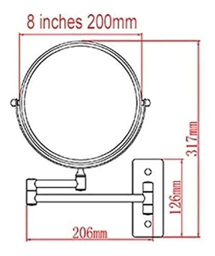 Espejo de maquillaje montado en pared 8 pulg 10X doble cara miniatura 7