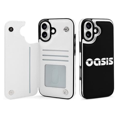 iPhone16Plus用ケース 手帳型 オアシス OASIS バンド スマホケース 財布型 アイフォン16Plus用ケース おしゃれ 軽量 背面 携帯カバー カード収納 スタンド機能 PUレザー 耐衝撃