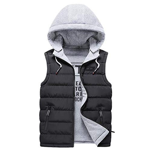 Veste matelassée à capuche homme sans manches isolante noire M