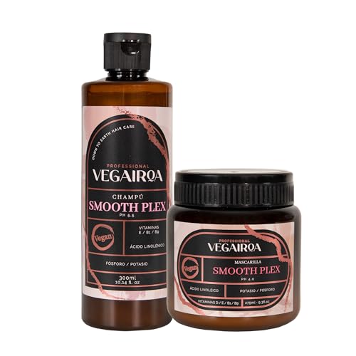 VEGAIROA Pack Smooth Small – Champú 300 ml y Mascarilla 275 ml para cabello liso – Hidratación y suavidad con pH equilibrado – Fórmula vegana sin sulfatos