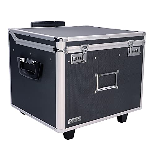 Vaultz Locking Mobile File Chest, A4/FC, 15.25 x 12.25 x 11.5 Inches, Black
