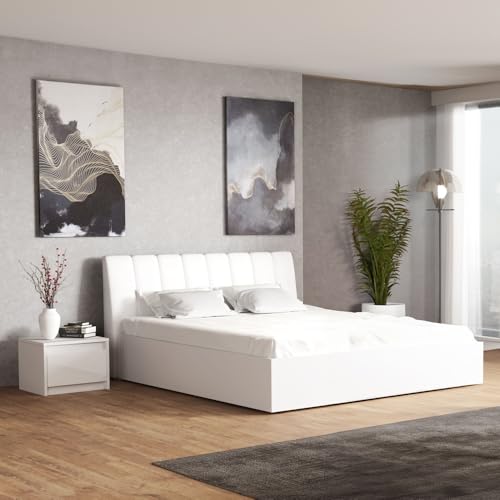 Lomadox Doppelbett 160x200 cm, inkl. 2 Nachttische, weiß Lomadox Doppelbett 160x200 cm, inkl. 2 Nachttische, weiß