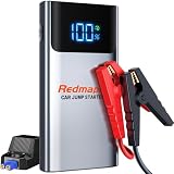 Redmaple 4000A Jump Starter,12V Car Battery Jump Starter with LED Light ,Portable Jump Starter Battery Pack(10L Gas 8L Diesel Engine) , Jump Box with Jumper Cables,8000mAh Power Bank with Type-C