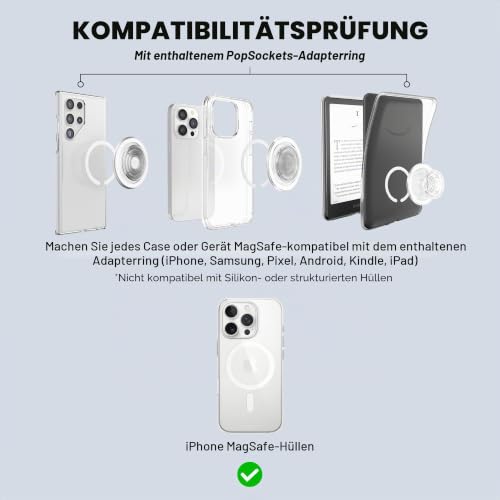 PopSockets Phone Grip for MagSafe with Kickstand, Magnetic Stand, Swappable Top, Secure Hold for iPhone MagSafe Cases, Phone & Tablet Grip… – Ansicht 5