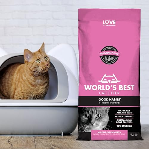 World'S Best Cat Litter 10208 Good Habits Cat Attract Litter | Natural Plant-Based Attractant | Multicat Flushable Corn Litter thumb #11