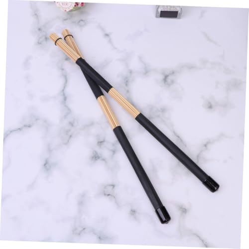 1 par de baquetas de madera con mango de goma para jazz y percusión, ligeras y accesorio para bateristas, color negro miniatura 6