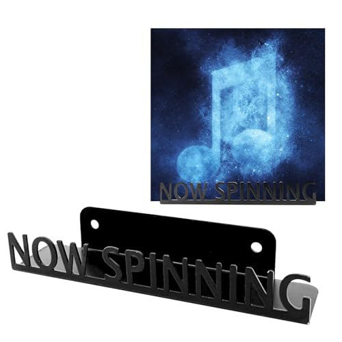 Generico Espositore portadischi - Espositore per dischi montato a parete, unità portaalbum nera, moderno organizzatore di dischi vintage, funzionale per musica | per l'arredamento della sta